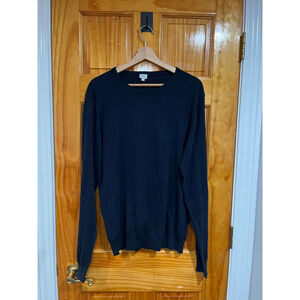 Men’s David Naman Black Cotton Pullover Closet Staple Classic Pullover Sweater